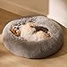 BEDSURE Hundebett waschbar Flauschiges Katzenbett - Ø 60 cm Katzenschlafplatz für Katzen und kleine Hunde, plüsch Katzenkissen rund Kuschelbett, Kamel
