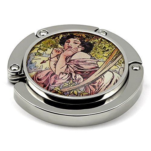 Mont Bleu Tas Hanger met Vintage vier seizoenen ontwerp, presentatie doos inbegrepen | Opvouwbare portemonnee haak & houder