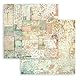 Stamperia - Scrapbook Paper Pad for Scrapbooking, Albums, Card Making, Bullet Journals and More, Acid Free, Double-Sided, Perfect for Crafts and Gifting (Brocante Antiques Background) (20.3 x 20.3cm)