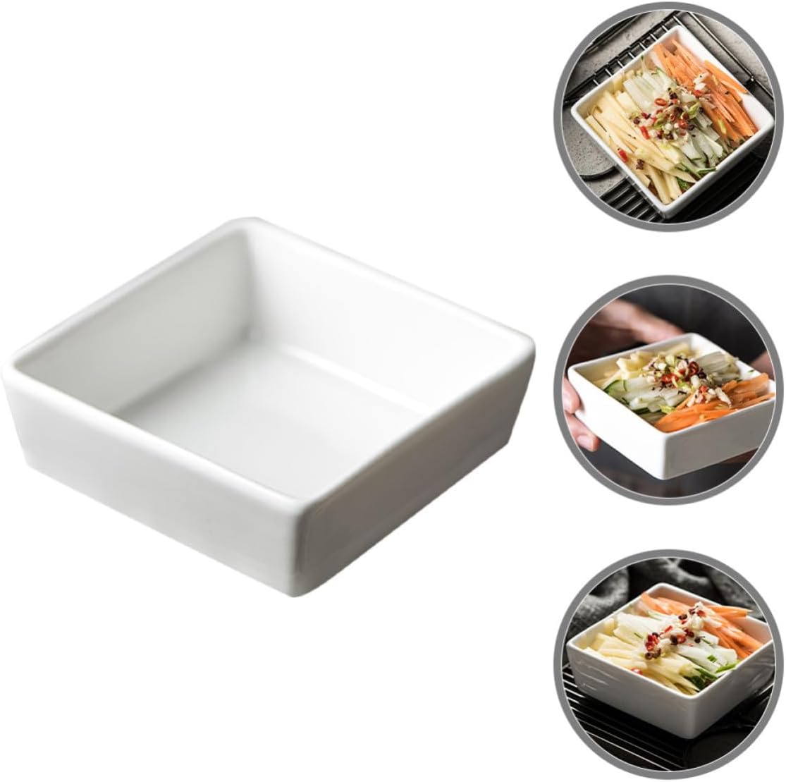 Ceramic Sauce Bowl Small White Deep Plate for Dining Table