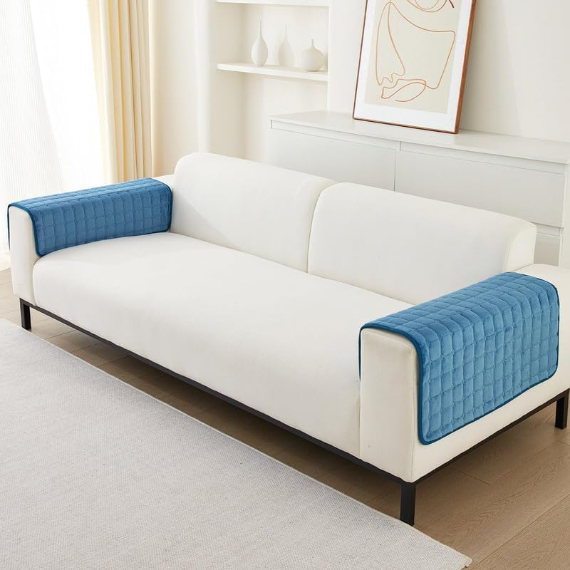 Miniatura 9 de TOPCHANCES Funda de sofá modular, antideslizante, gruesa, de terciopelo, de felpa, para sofá y respaldo, para sala de estar, mascotas, niños,