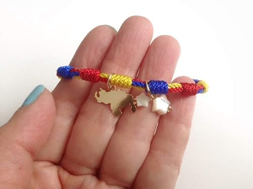 Miniatura 6 de Venezuela Tricolor Bracelet Map Stars Pendants Vinotinto Gifts