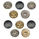 Sad Clown Face 0.6' (15mm) Round Metal Shank Buttons for Sewing - Set of 10 - Black Color