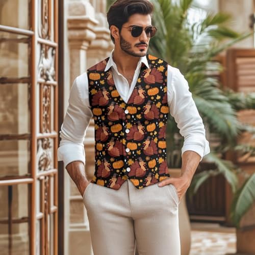 Mens V-Neck Dress Suit Business Casual Suit Vest Waistcoat Slim Fit Sleeveless Tuxedo Jacket for Wedding Party2