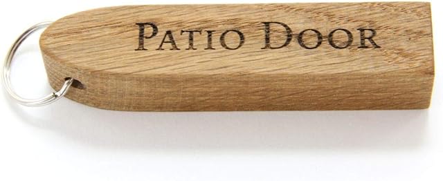 Chunky Solid Oak Engraved Key Ring. Personalised Wooden Key Fob. Customise with Your Message.