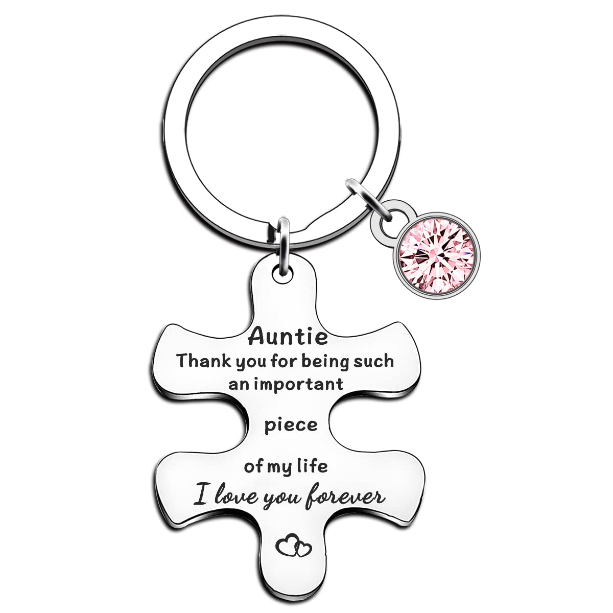 Jettop Women's Silver Auntie Gifts Keyring Aunties Birthday Christmas Gifts From Nephew Niece Auntie Personalized Present Piece Of My Life