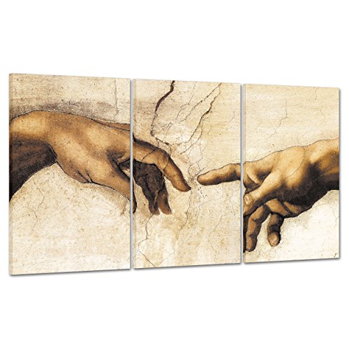 ConKrea Cuadro sobre lienzo – listo para colgar – Miguel Ángel – La Creación – Capilla Sixtina – Museo Vaticano Roma – Arte – 100 x 50 cm (cod.120)