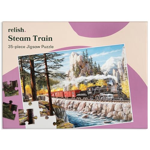 Puzle de 35 piezas para Alzheimer: juego cognitivo de tren de vapor para personas mayores