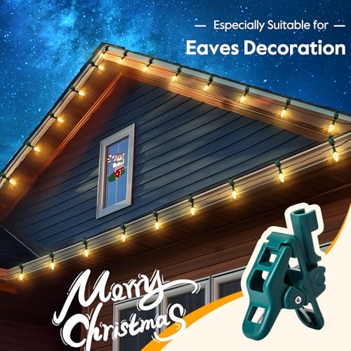 Luces LED C9 para Navidad al aire libre 50 ft miniatura 2