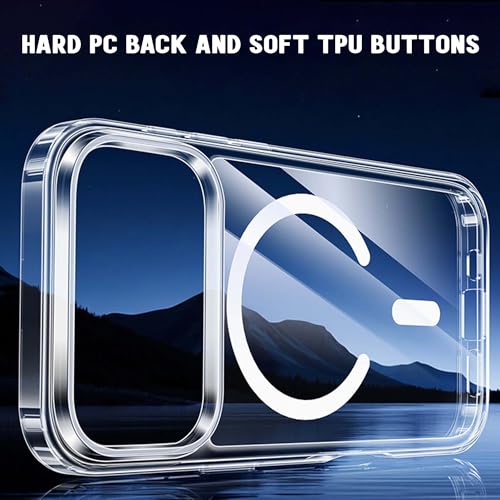 Image of Kratos Transparent Clear Case Cover Compatible with iPhone 17 Pro Max - Anti-Yellowing, Wireless Magnetic Charging Case with Raised Edge Camera & Screen Protection, Shock-Resistant Design