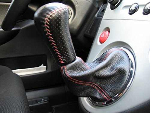 RedlineGoods Shift Boot - EP3 Compatible with Honda Civic 2001-05. Tailor Made - not Universal. Genuine top-Grade Italian Black Suede (Alcantara) with Blue Thread