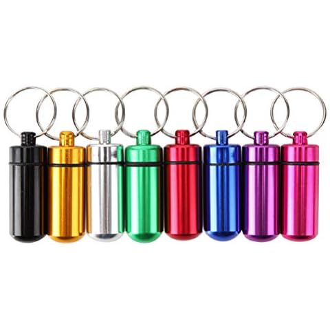 BESPORTBLE 8 stücke Bunte wasserdichte Outdoor Camping Reise Tragbare Aluminium Pille Box Fall Lagerung Drug Halter Container Keychain Cover