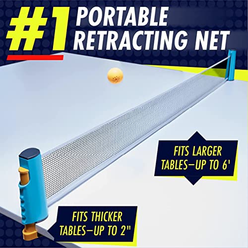 image for NIBIRU SPORT Ping Pong Retractable Net with Posts, Weatherproof Table 