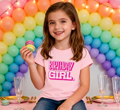 Image of YHHR Birthday Girl Shirt 5-12 Years Kids Birthday Party Shirts Letter Top