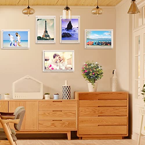 Halyuhn Acrylic 8.5 X 11 Picture Frame Set Of 3, Clear Wall Mount Floating Picture Frames, Degree, Certificate, Document, Lucite Transparent Picture Frames A4 Letter Size For Wall Decoration #TOP4