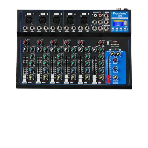 Mezclador de DJ, Consola de mezclas portátil for DJ, consola de mezclas de sonido con alimentación de 48 V for grabación por computadora, mesas de mezclas for bandas y grabación en estudio
