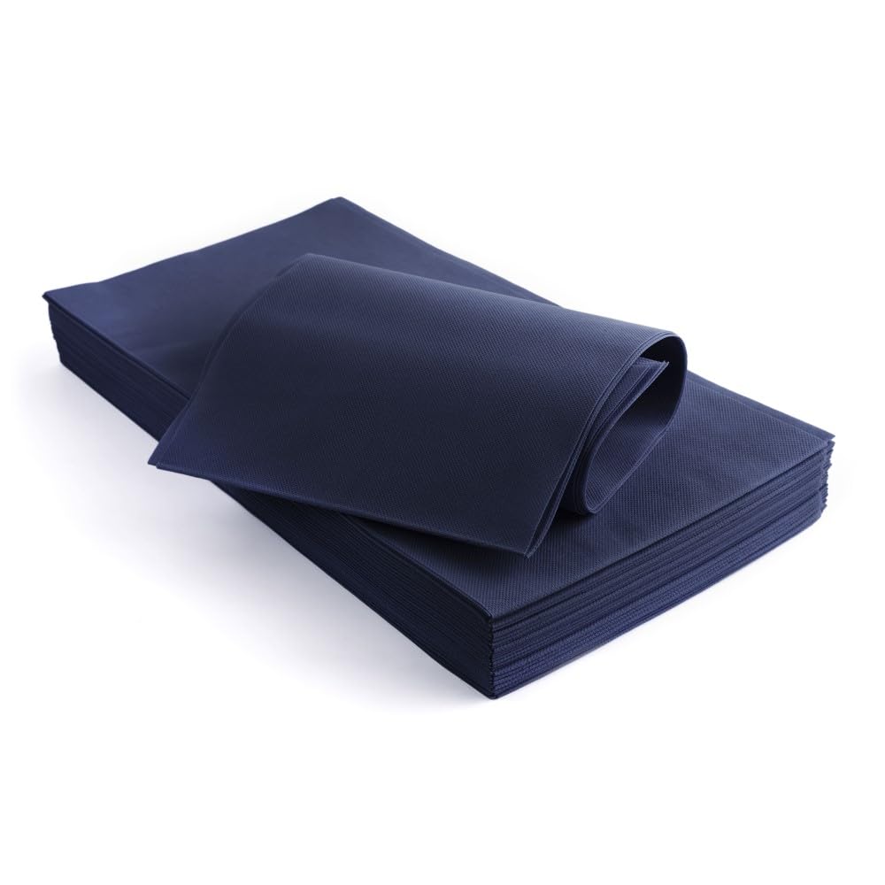 Generico 100 Tovaglie in TNT Tessuto Non Tessuto Misura 140x140 cm COPRIMACCHIA 50gr m/q Ideali per la ristorazione sagre feste vari colori (Blu Scuro)
