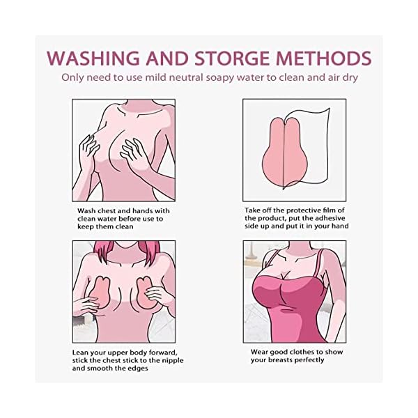 Stycizom Silikon Nipplepads,Nipple Cover für Damen,Wiederverwendbares Nipple Pads,Ultradünne Selbstkleb Unsichtbar Atmungsaktiv,Silikon Nipplepads Nipple Kleber für Abendkleider – Bild 7