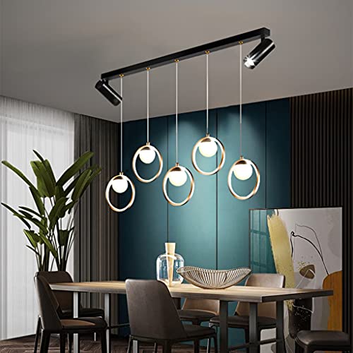 Chandelier moderne noir la ligne QTHWB en verre et acrylique variable pour éclairage intérieur