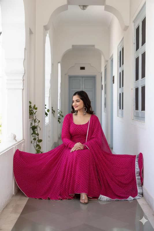 Image of Women's Georgette Anarkali Gown with Dupatta Set | Festive | Traditional | Wedding 190 Aarohi