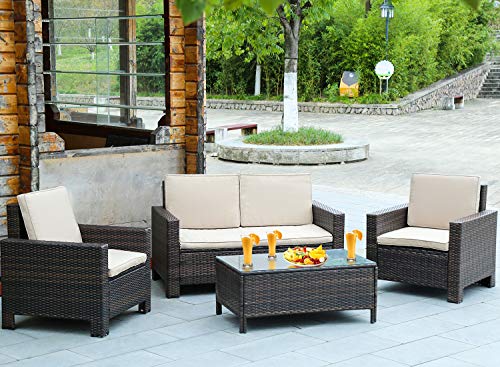 Patio Rattan Chair Set Outdoor Wicker Conversation Set Garden Balcony Backyard Poolside Brown Modern Bistro Set With Coffee Table Patiorama 3 Pieces Outdoor Patio Furniture Set Bistro Sets