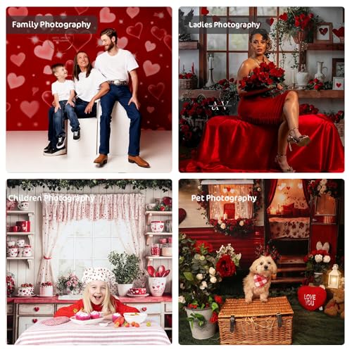 Toile de fond en forme de cœur Saint Valentin Kate décor photo