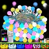 2026 New 46ft Smart Color Changing Easter Lights Outdoor Indoor | 100 LED RGB Globe Pastel String Lights App Control with Remote & Timer, Fairy Light Plug in Waterproof Easter Decor Girl's Bedroom