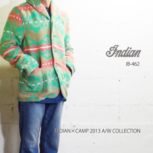 Amazon Co Jp Ib 462 Indian ネイティブブランケットショールカラージャケット インディアンモトサイクル L Bl オールドブルー系 ファッション