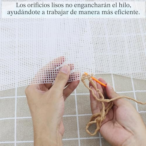 Miniatura 3 de 5 Hojas De Lona, Cañamazo, Hojas De Tela De Malla, Tela De Malla, Hojas Lona De Malla De Red, 30 X 20 Cm, Blanco, Lona De Punto De Aguja, Para Manualidades, Bricolaje, Punto De Cruz