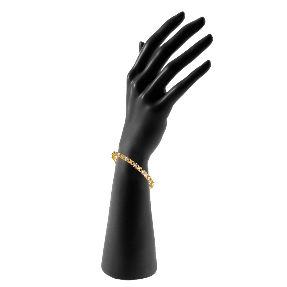Plated Crystal Bracelet with Twist Design
