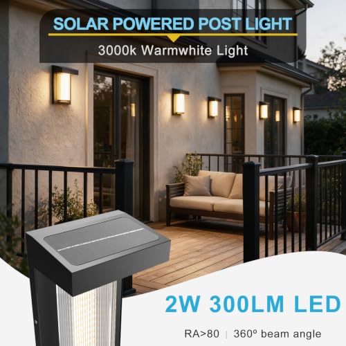 Image of Lightdot 2-Pack V-Shaped Solar Wall Lights, Dusk to Dawn with Remote