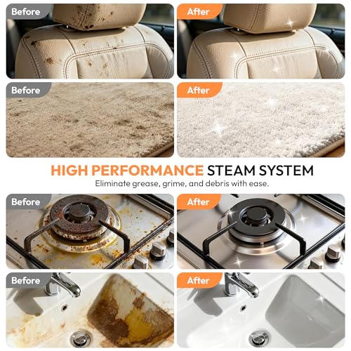 Taslo Handheld 10 in 1 Steam Cleaner - Portable Steam Cleaner with Mop - Steamer Cleaning for Floor, Bathroom, Kitchen, Window, Car, Curtains, Carpets, Tiles (Handheld Steamer with Mop) - Image 8