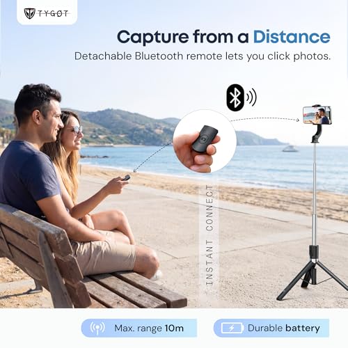 Image of Tygot T9 Selfie Stick Tripod, 67 Inch (170CM) Reinforced Tripod for Mobile Phone, Multi-Functional Bluetooth Long Selfie Stick for Travel,Vlogging,Compatible with iPhone and All Smartphones