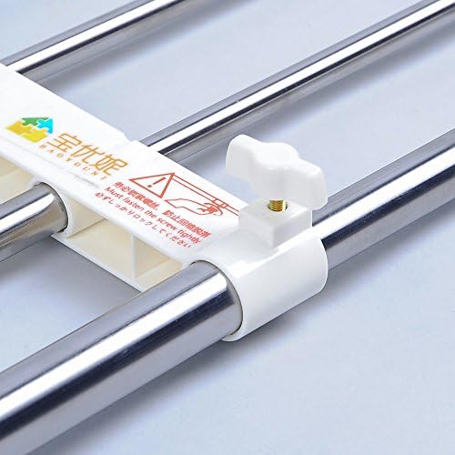 BAOYOUNI Extendable Closet Shelf Rod Clothes Hanger Organizer Heavy Duty Metal Storage Rack DIY Separator Divider (55-90cm)