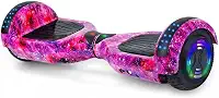 Hoverboard 6,5' com Bluetooth e Iluminação LED, Patinete Elétrico de Equilíbrio para Crianças e Jovens Roxo Galáxia