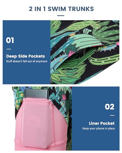 Image of maamgic Mens 5 Inch Stretch Swimming Shorts Compression Liner Swim Trunks Swimwear Bathing Suits Beach Wear Swim Suits