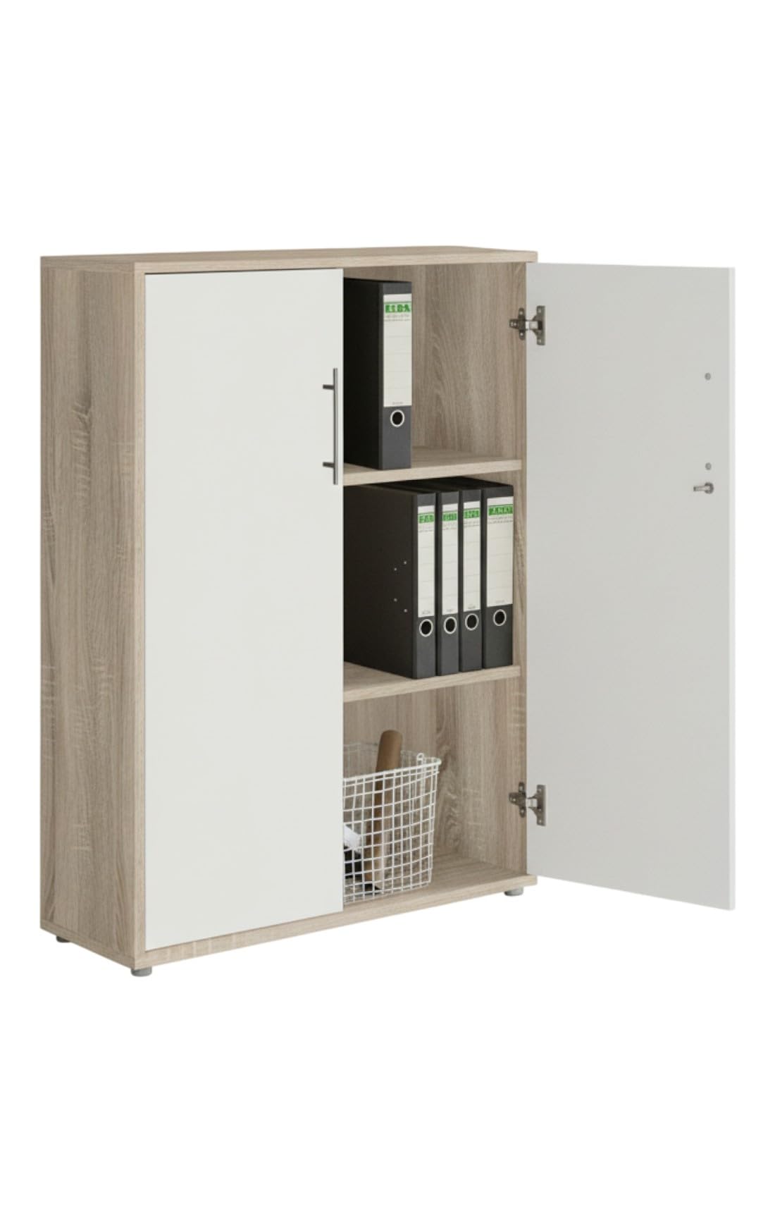 TABOR PRO Set 4 Eiche Sonoma weiß matt Büromöbel Arbeitszimmer Büro