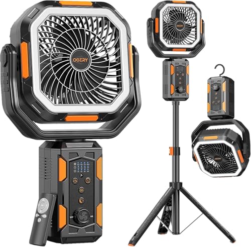OGERY Camping Fan, Portable Fan with Adjustable Height...