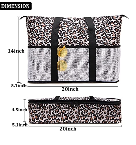 Image of JIANYA Beach Bag Women Waterproof Sandproof Beach Tote Bags with Cooler Top Zipper Large Totes for Beach Pool Travel Daily