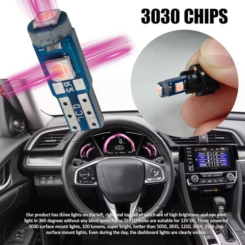 20 Bombillas LED T5 para tablero con socket 12V miniatura 6