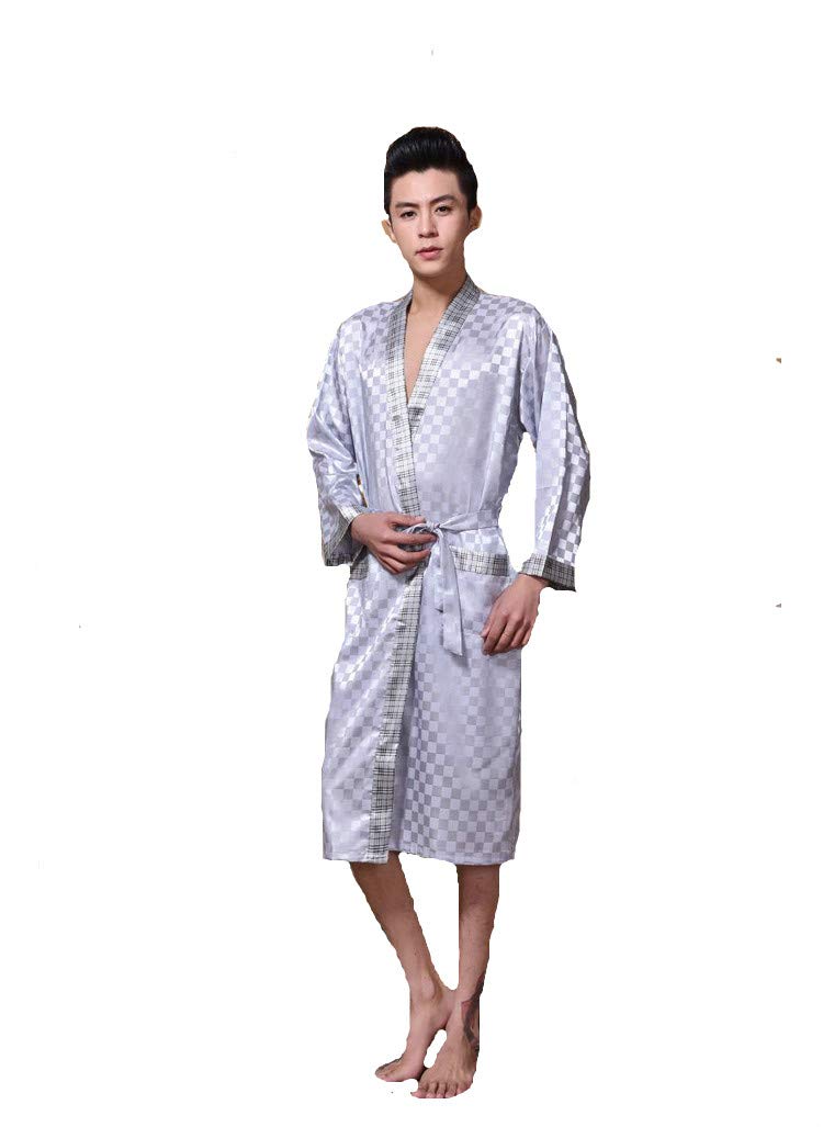 Men Longsleeved Robe Bathrobe Male Models Big Yards