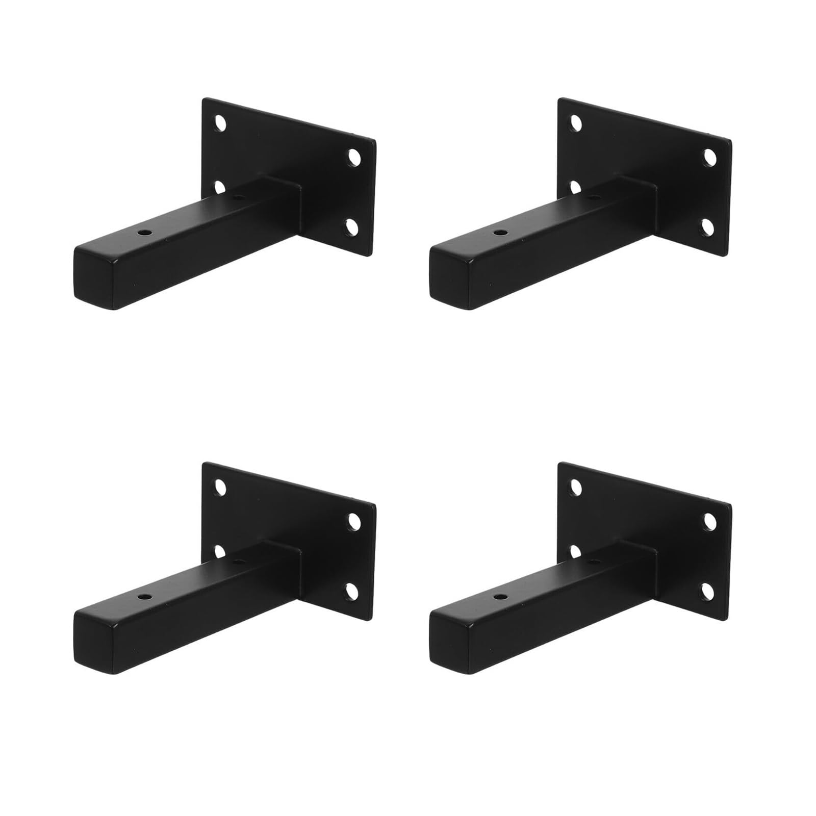 Juaksqzyi Black 4Pcs Floating Shelf Brackets Industrial Metal Wall Hanging Bracket, With Screws For Diy Home Storage