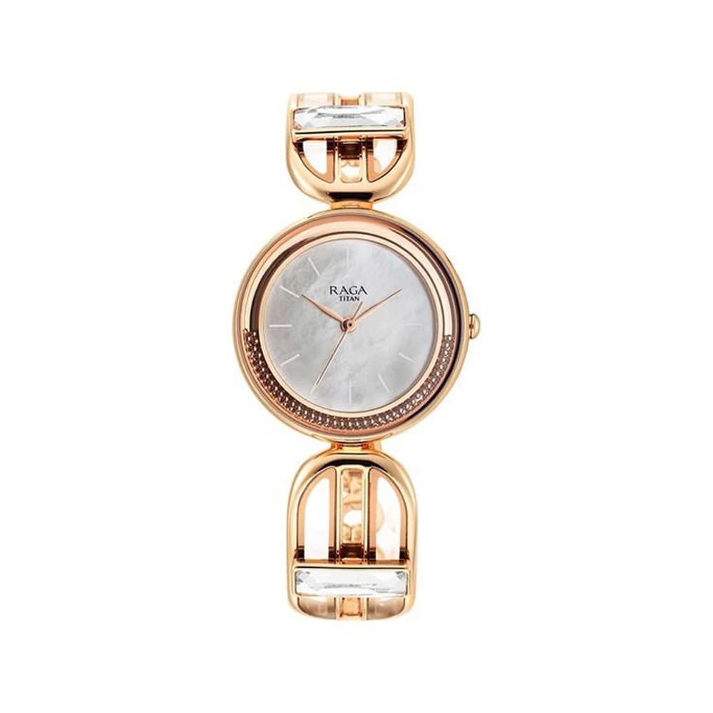 Titan Raga Delight Mother of Pearl Dial Women Analog Watch with Metal Strap-NS95200WM01 Rose Gold Plating (B0BF5BZC9G) Amazon Price History, Amazon Price Tracker