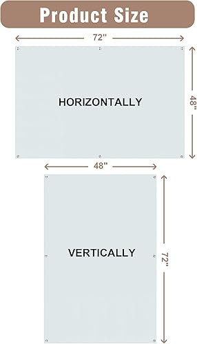 Miniatura 7 de Mifuro Pizarra magnética de cristal, 72 x 48 pulgadas, para pared, sin marco, pizarra de borrado en seco para oficina, hogar y escuela, color blanco