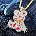 HELLOICE Micro Pave Evil Bear 3D Cartoon Evil Bear Pendant Necklace for Women Men Iced Out CZ Hip Hop Animal Pendant Necklace with 3mm 24