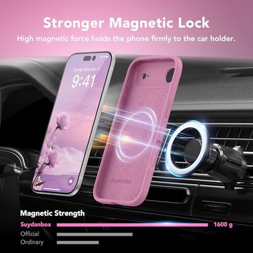 Image of Magnetic for iPhone Air Case, Compatible with MagSafe, [Full Camera Protection][Screen Protector] Silicone Shockproof Protective Phone Case for iPhone 17 Air 6.5 inch, Blackcurrant