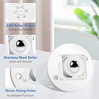 Vista 4 de Aerbee - Ruedas giratorias autoadhesivas, 16 unidades, ruedas giratorias de acero inoxidable, rueda universal de rotación de 360 grados, polea