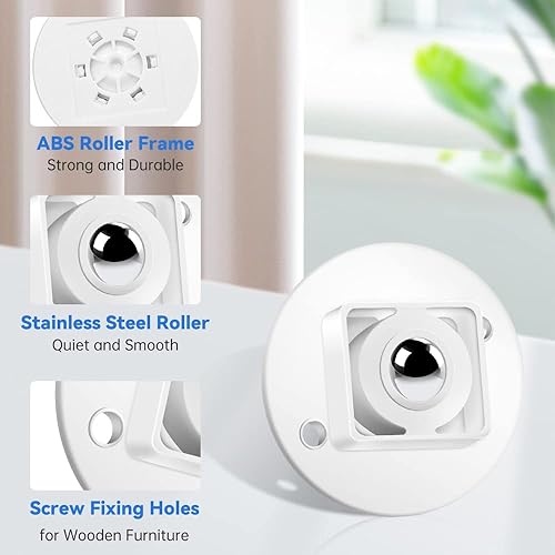 Miniatura 4 de Ruedas giratorias autoadhesivas, mini ruedas giratorias de acero inoxidable, rueda universal de rotación de 360 grados, polea adhesiva para