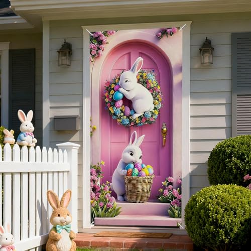 Cartel de Puerta de Pascua Grande y Carteles Divertidos para Exterior 89x178 4