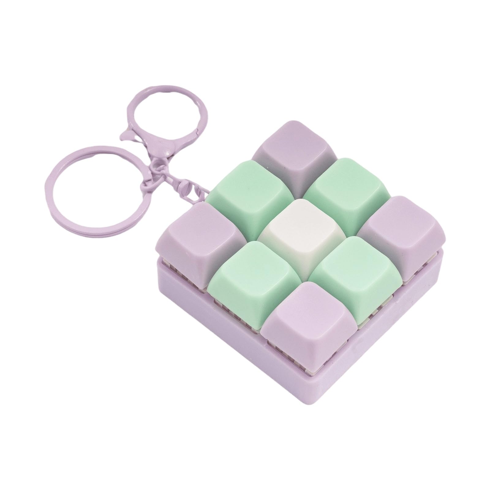 Maxtonser Small Keyboard Keychain Detachable Buttons Clicking Sound Stress Reliever Keycap Keyring for Adults Gifts